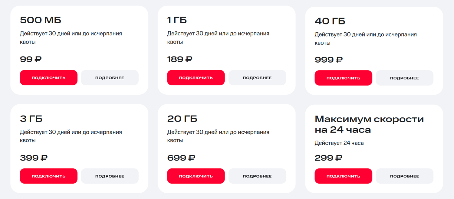 Сколько стоит дополнительный интернет на МТС